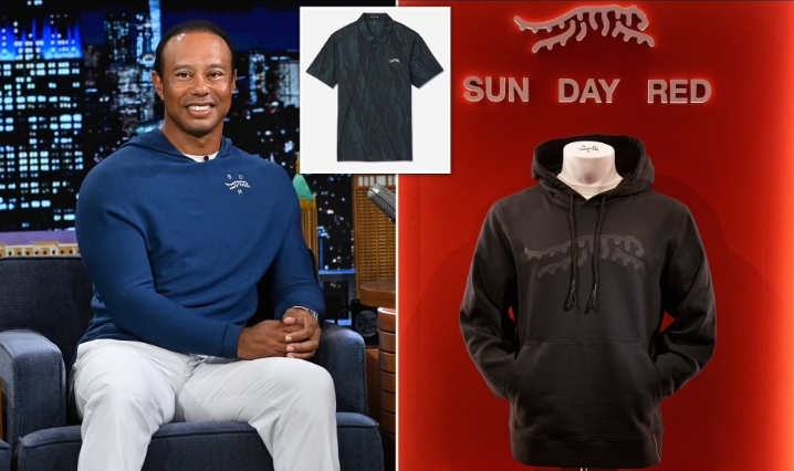 Breaking: Tiger Woods’ iconic Sun Day Red line hits shelves with prices now disclosed as the golf legend debuts on Jimmy Fallon to launch the collection.