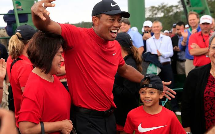 Tiger Woods: mum was always right about wearing red.