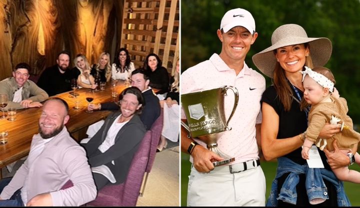 Rory McIlroy and wife Erica Stoll spotted on London night out with his Ryder Cup teammates in rare public sighting after shock divorce U-turn