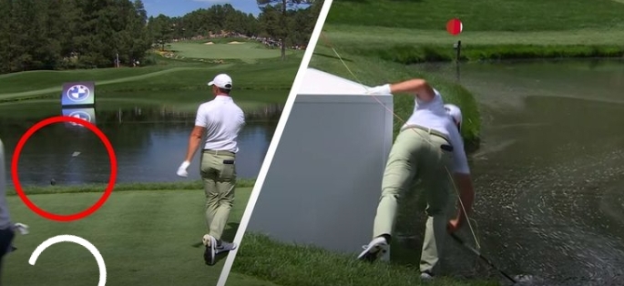 Watch: Frustrated Rory McIlroy throws club into lake at BMW Championship