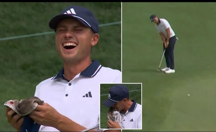 PGA Tour star suffers NOSEBLEED mid-round at BMW Championship… but still manages to drain monster putt