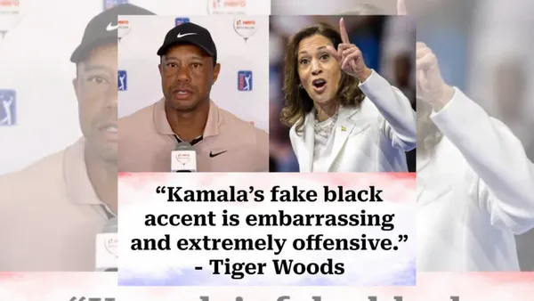 No, Tiger Woods Didn’t Say Harris’ ‘Fake Black Accent’ Is ‘Offensive’