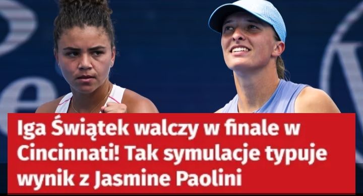 Iga Świątek walczy w finale w Cincinnati! Tak symulacje typuje wynik z Jasmine Paolini