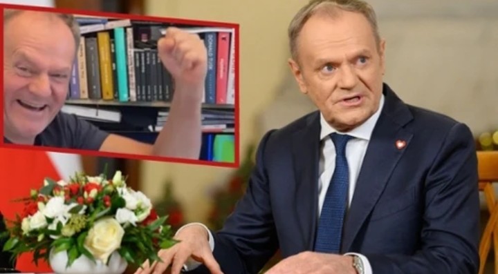 Tusk był nagrywany. Sześć sekund na podłodze. W sieci lawina komentarzy